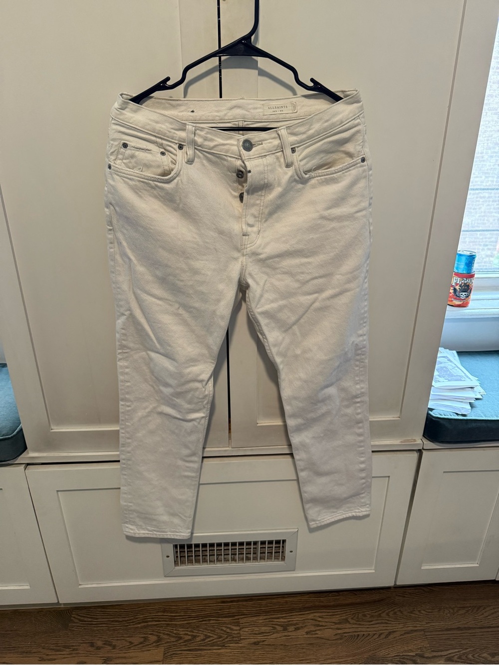 AllSaints Men's White Straight Jeans - 30 waist